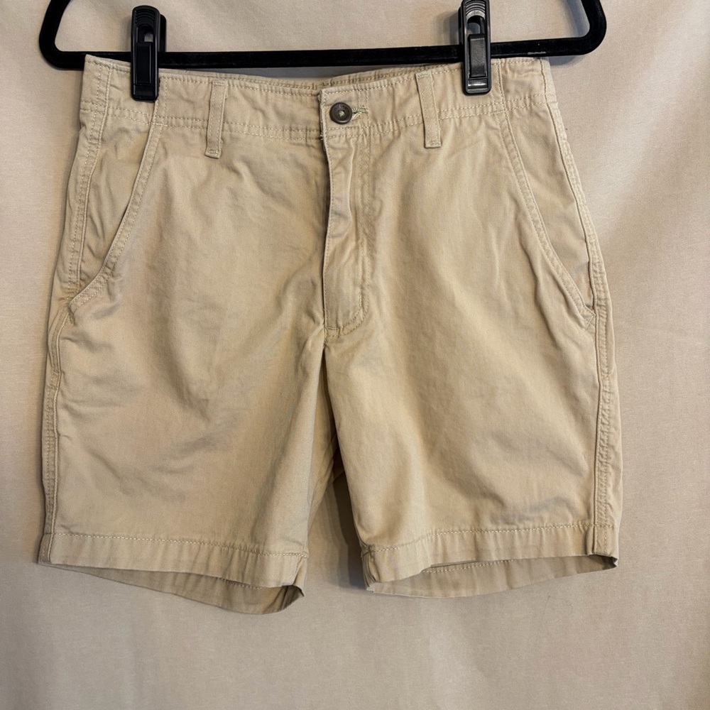 True Craft Men's W30 Khaki Flat Front Shorts